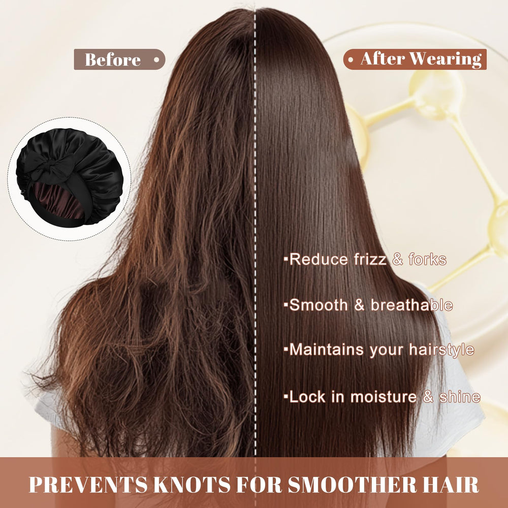 Bonnet CHLINS satin idéal maquillage, protège le visage lors des soins.