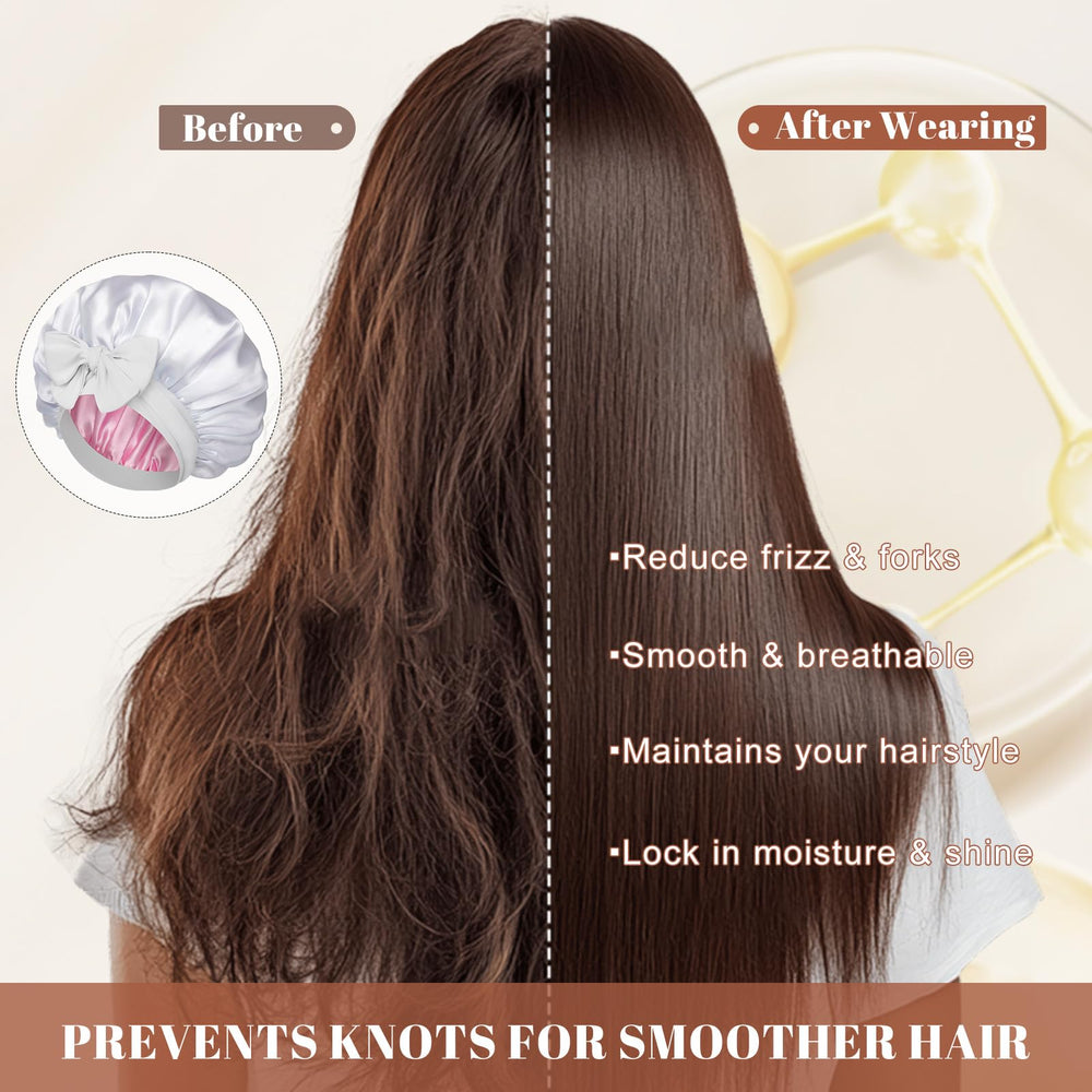 CHLINS bonnet satin convient à toutes les longueurs et types de cheveux pour une protection discrète