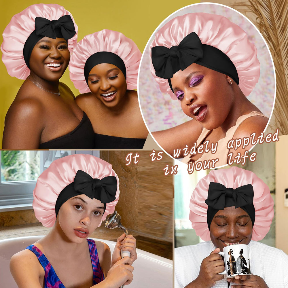 CHLINS bonnet satin nuit longue tenue, pratique pour dormir sans glisser.