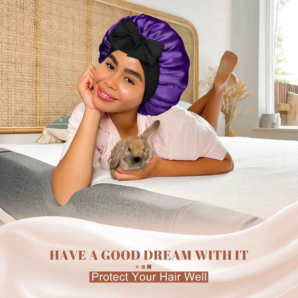 CHLINS bonnet satin polyvalent – idéal pour spa, visage et détente.