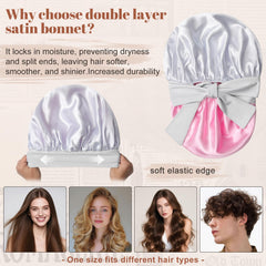CHLINS bonnet satin double-face peut être porté des deux côtés pour une utilisation prolongée