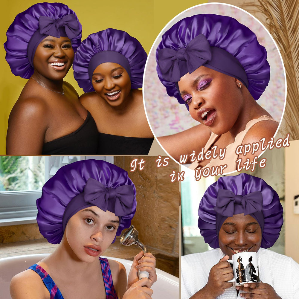 CHLINS bonnet satin adaptable à tous types de cheveux et styles nocturnes.