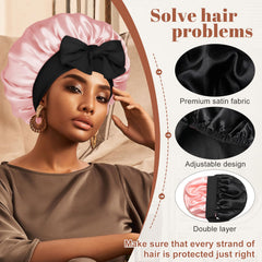 CHLINS bonnet satin polyvalent, utilisation visage et cheveux pendant la routine.