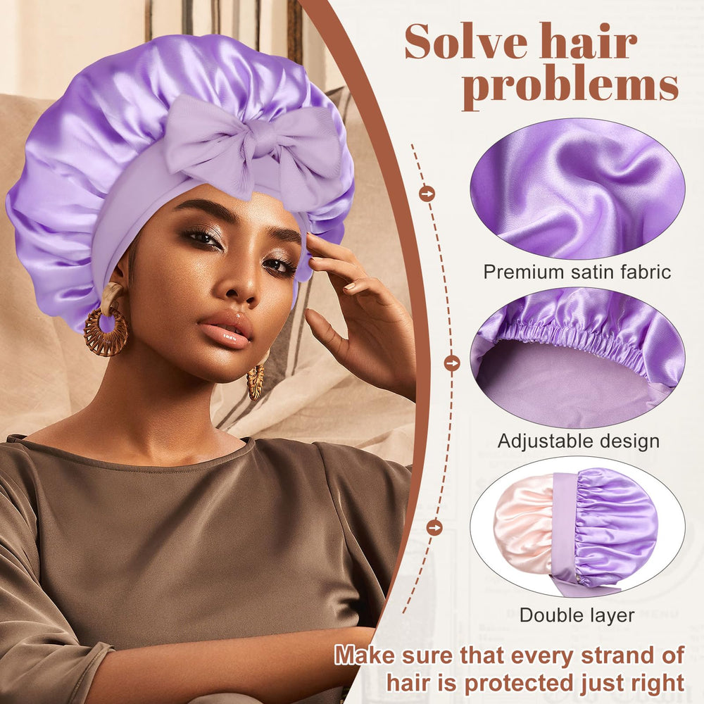 CHLINS bonnet satin utilisations diverses, parfait pour spa et maquillage