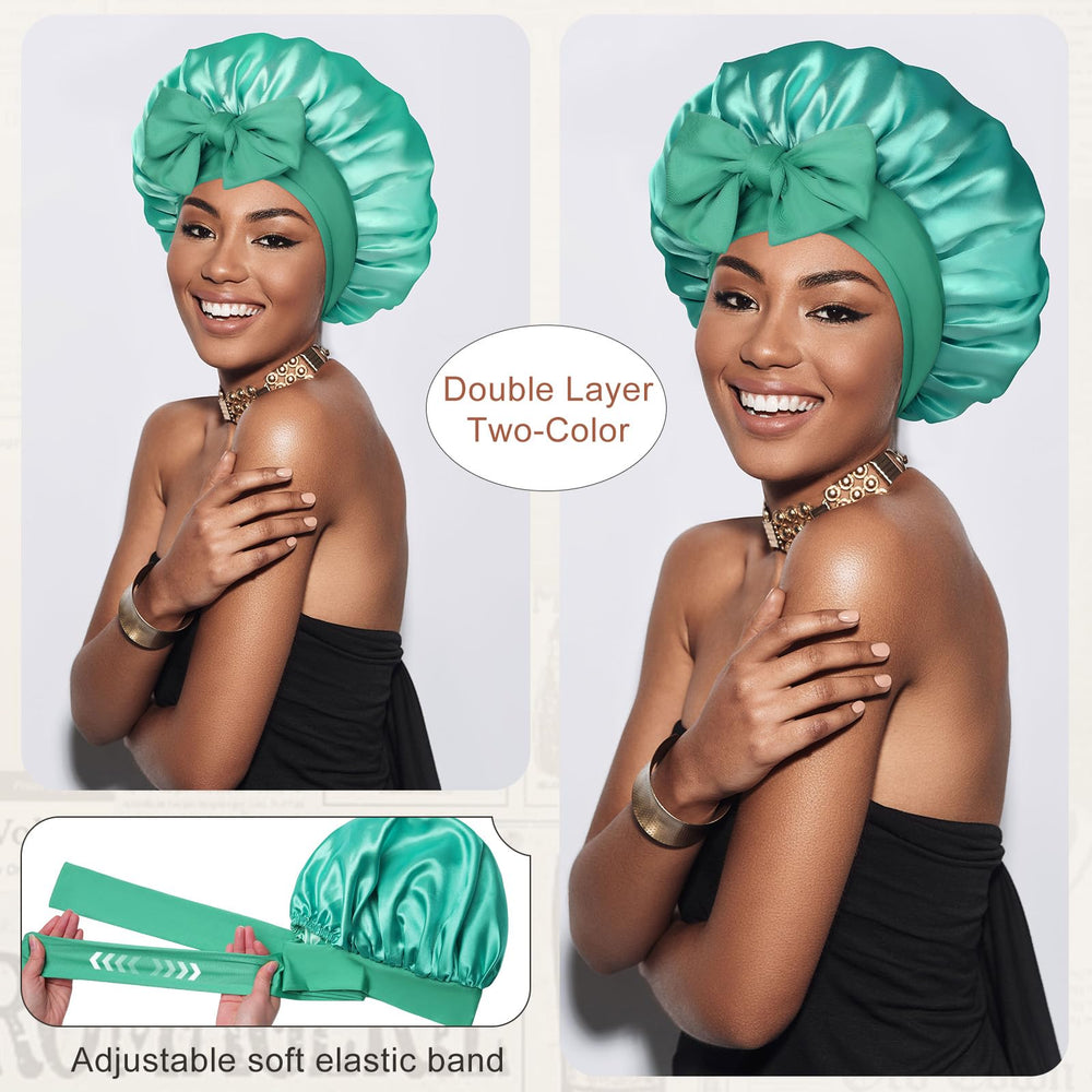 CHLINS bonnet satin avec laniere elastique pour ajustement en douceur.