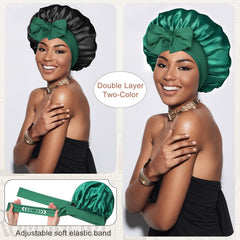 CHLINS satin bonnet double couche protège les cheveux durant le sommeil