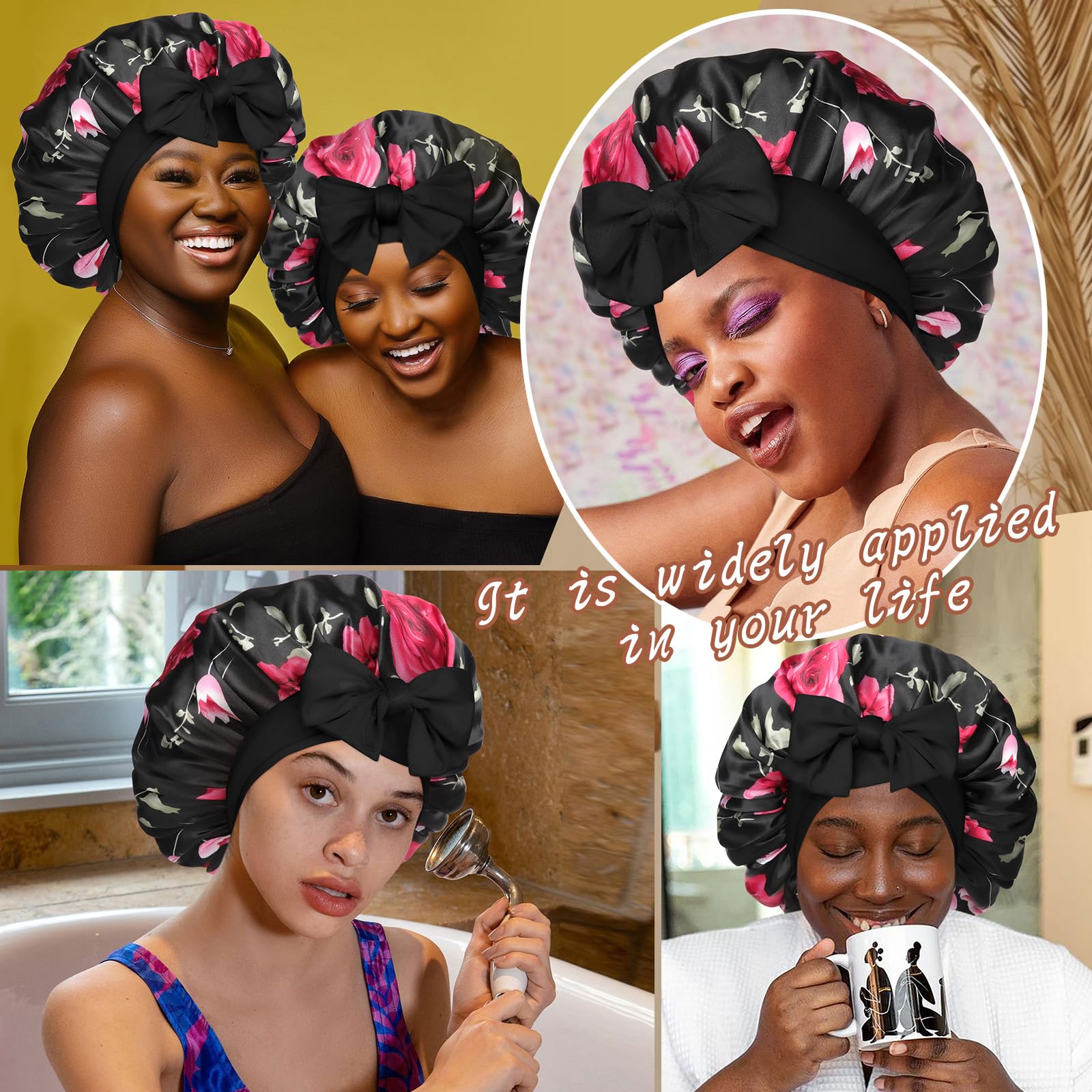 CHLINS bonnet satin doux – sensation lisse pour cheveux et peau.