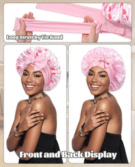 CHLINS bonnet satin nuit reste en place pour une nuit entière