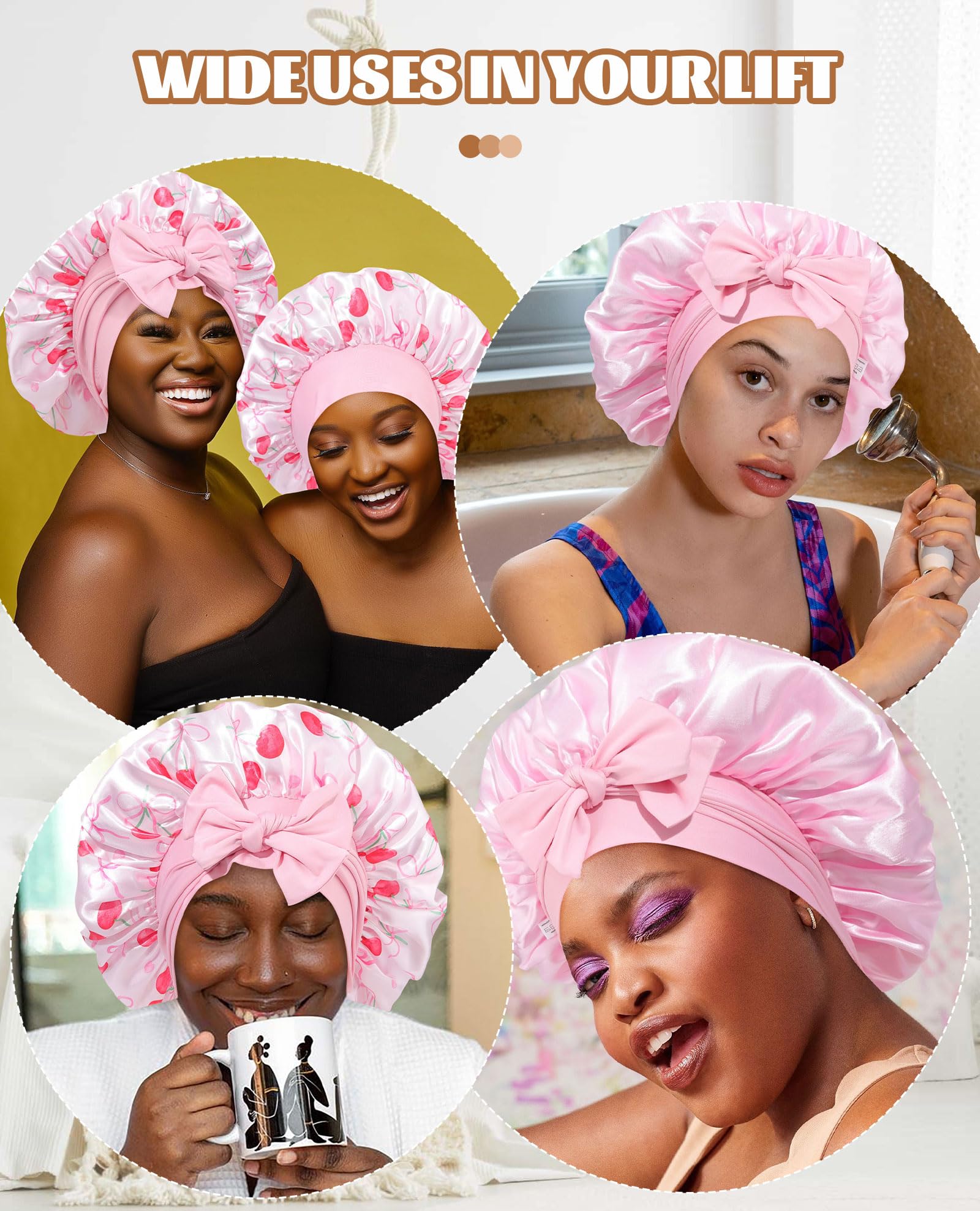 CHLINS bonnet satin texture légère pour douceur et ventilation nocturne