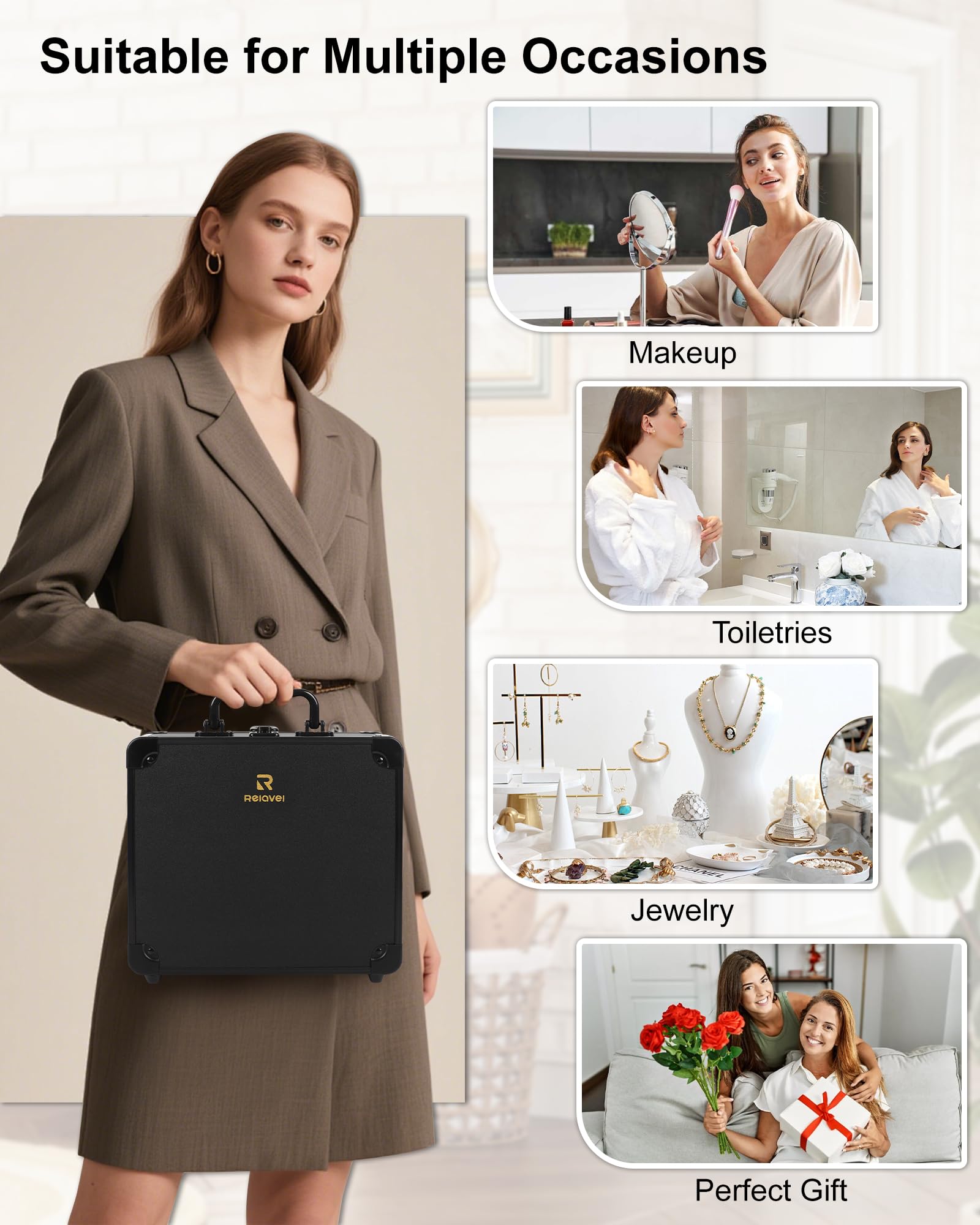 Rangement polyvalent pour cosmétiques et outils avec l'aide des accessoires Chomeiu.