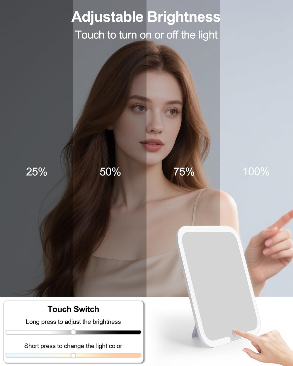 Miroir détachable de Chomeiu avec support rotatif à 360° pour retouches.