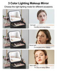 Chomeiu miroir maquillage rechargeable USB avec éclairage LED