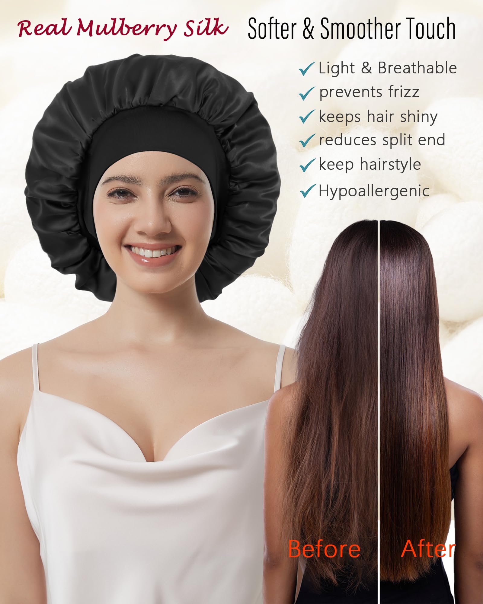 Bonnet Choshion avec bande élastique large assure un maintien confortable et sûr.