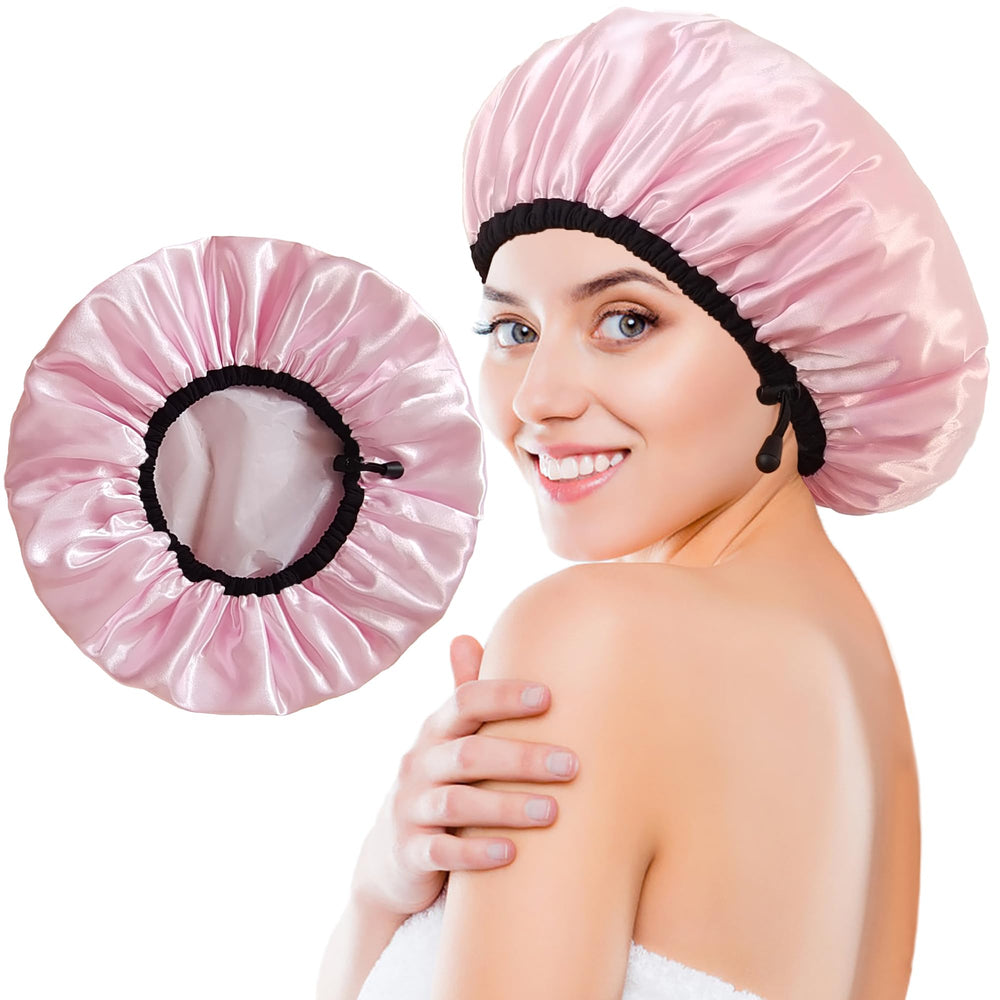 Bonnet de douche Choshion grand pour cheveux longs protège des éclaboussures