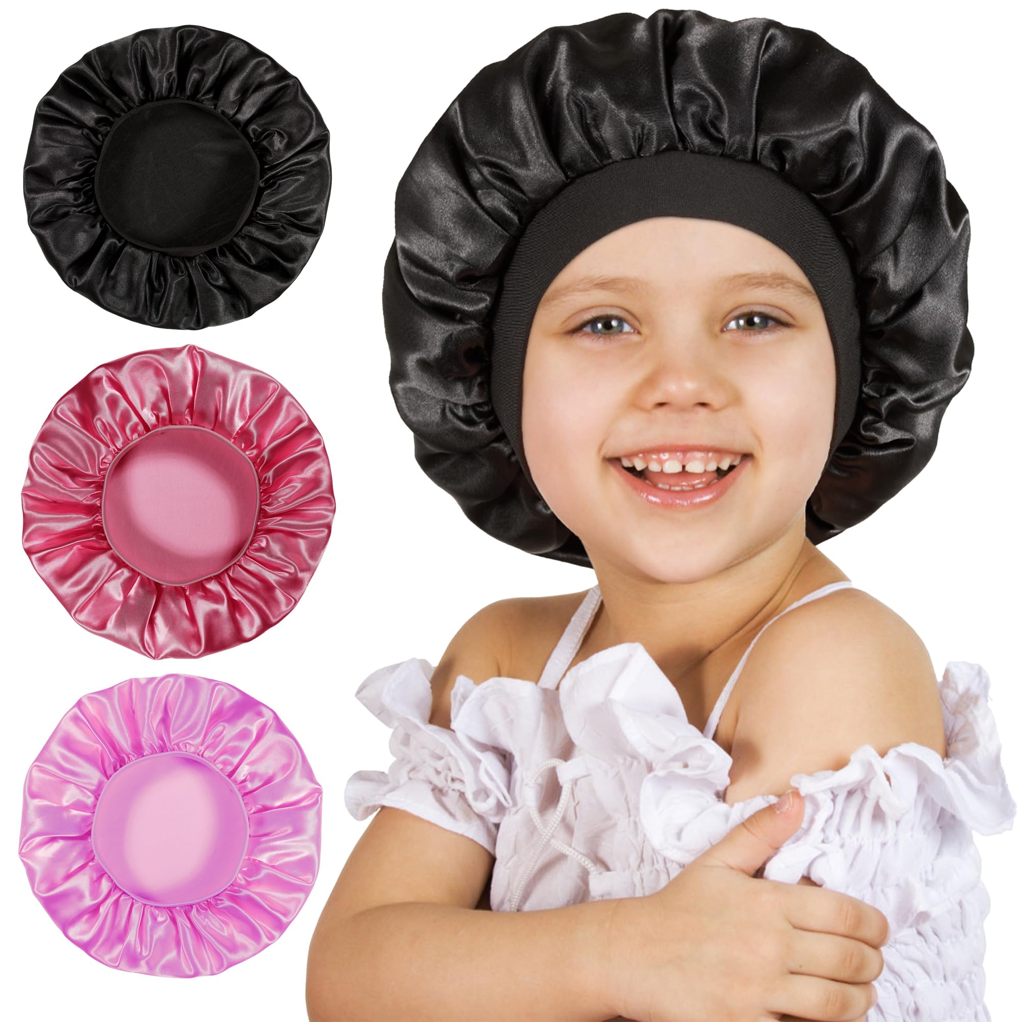 choshion bonnet en soie pour enfants, motifs adorables, protège les cheveux pendant le sommeil.