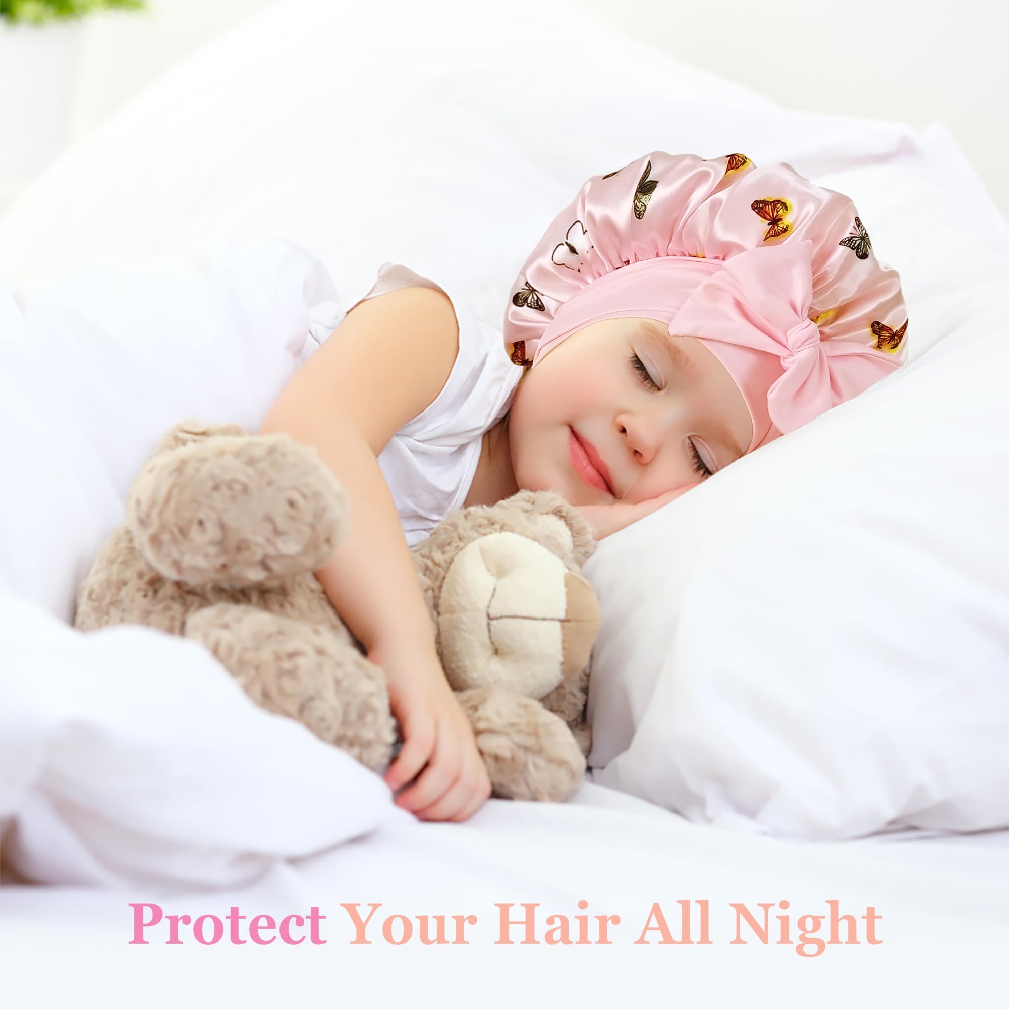 Bonnet choshion en satin pour enfant, douceur nocturne et réduction des frisottis.