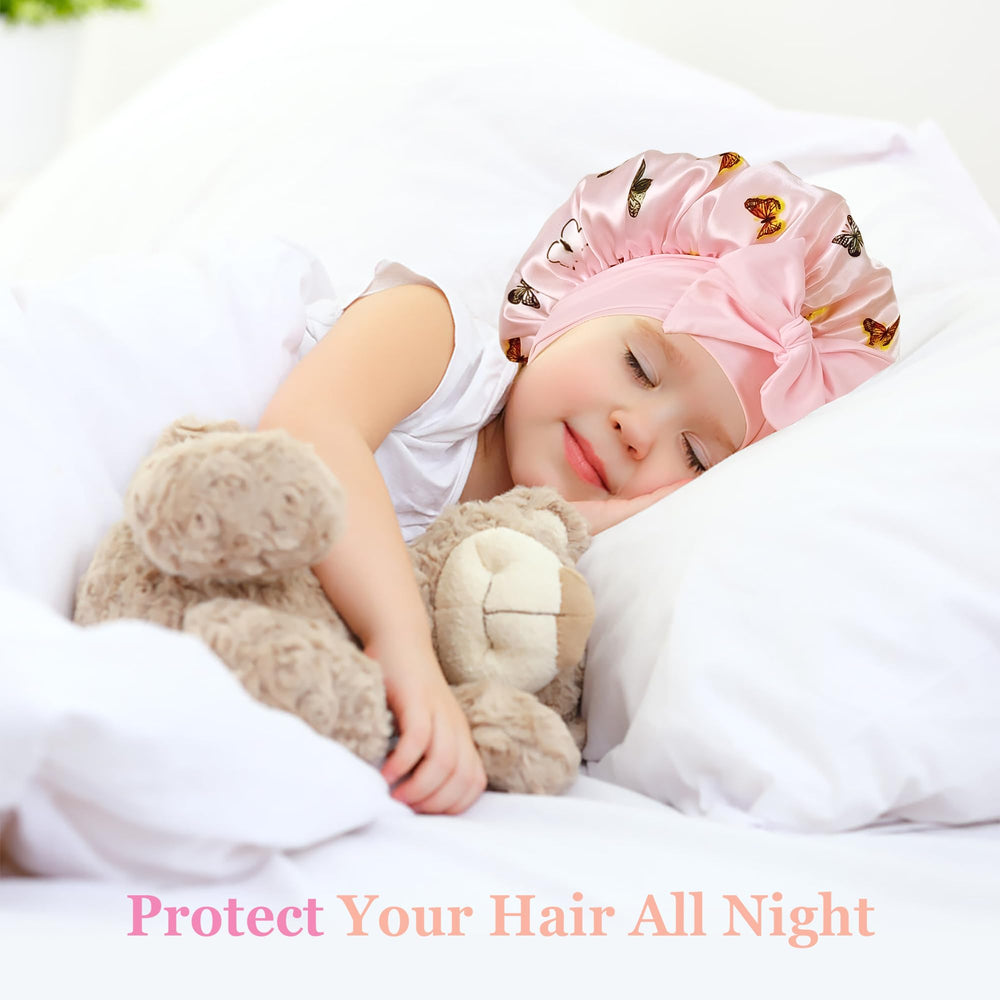 Bonnet choshion en satin pour enfant, douceur nocturne et réduction des frisottis.