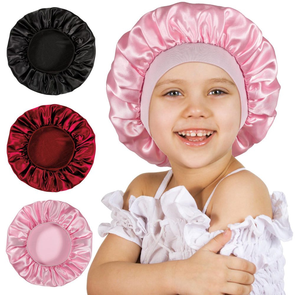 Bonnet choshion enfant en satin doux pour dormir, réduction des frottements sur les curls