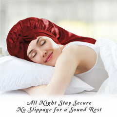 Choshion bonnet satin avec lien ajustable garantit un maintien sûr toute la nuit.