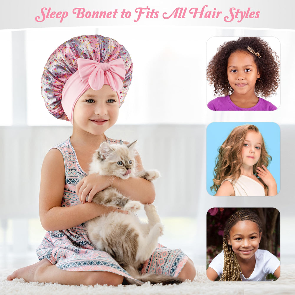Choshion bonnet satin enfants utilisation quotidienne, pratique lors du lavage visage ou repas