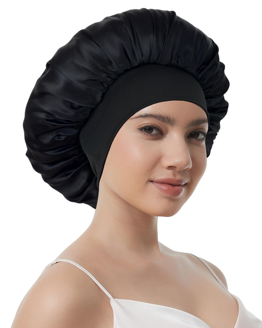 Bonnet Choshion en soie de mûrier à double couche protège les cheveux pendant la nuit.