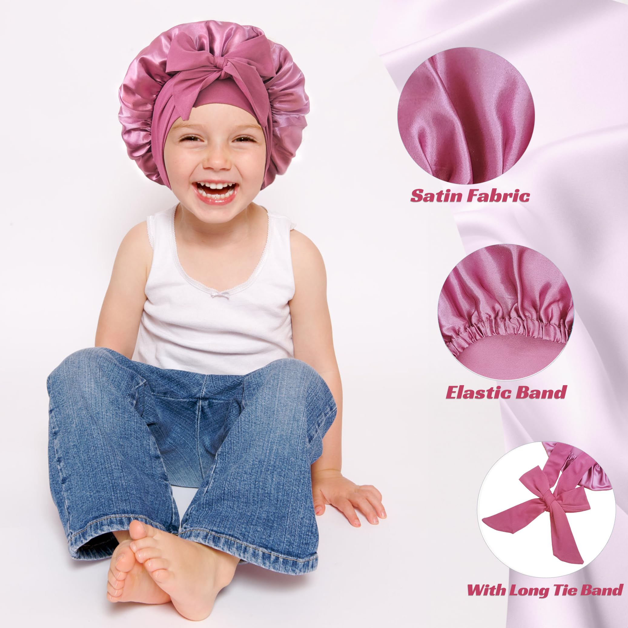 Bonnet choshion dormir enfant boucles: préserve les boucles et réduit frottement.