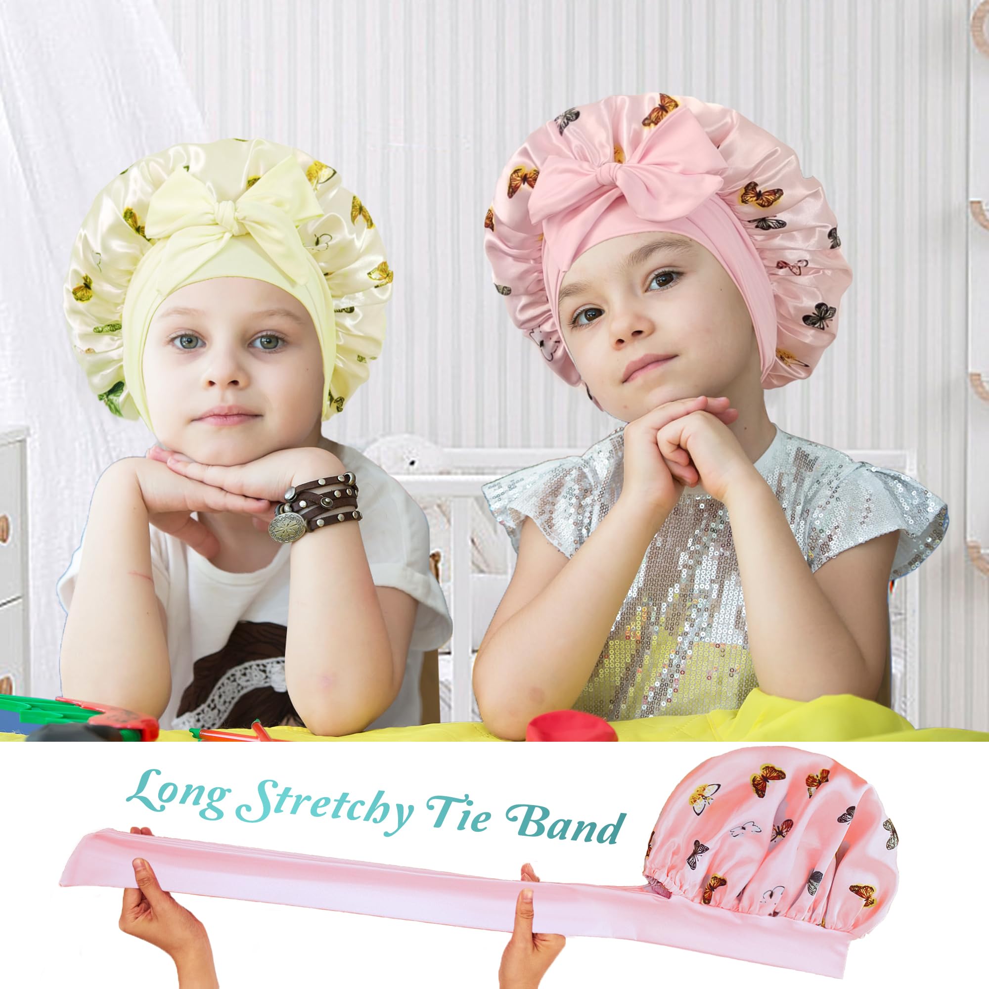 Bonnet choshion satin nuit enfant boucles: douceur et confort nocturne.