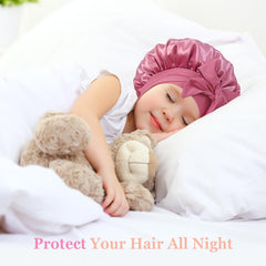 Bonnet choshion soie petit enfant dormir: maintien sûr grâce au lien.