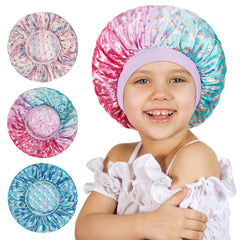 Choshion bonnet enfant satin doux motif, pour dormir cheveux protégés.