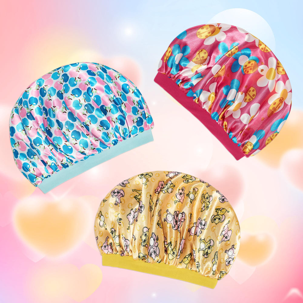 Ensemble trois bonnets satin choshion pratique et polyvalent pour familles