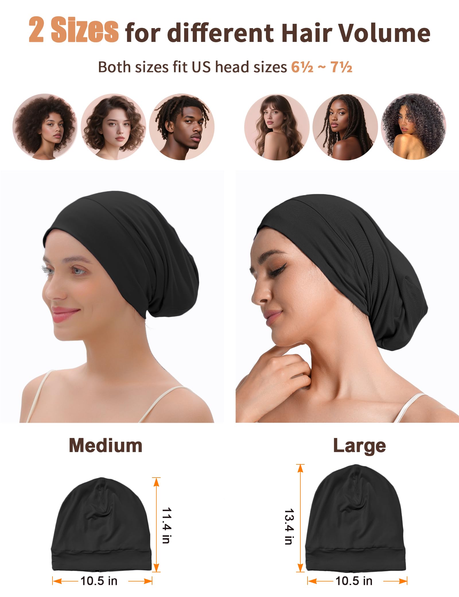 Choshion one-size-fit-most cap accommodates all hair types overnight