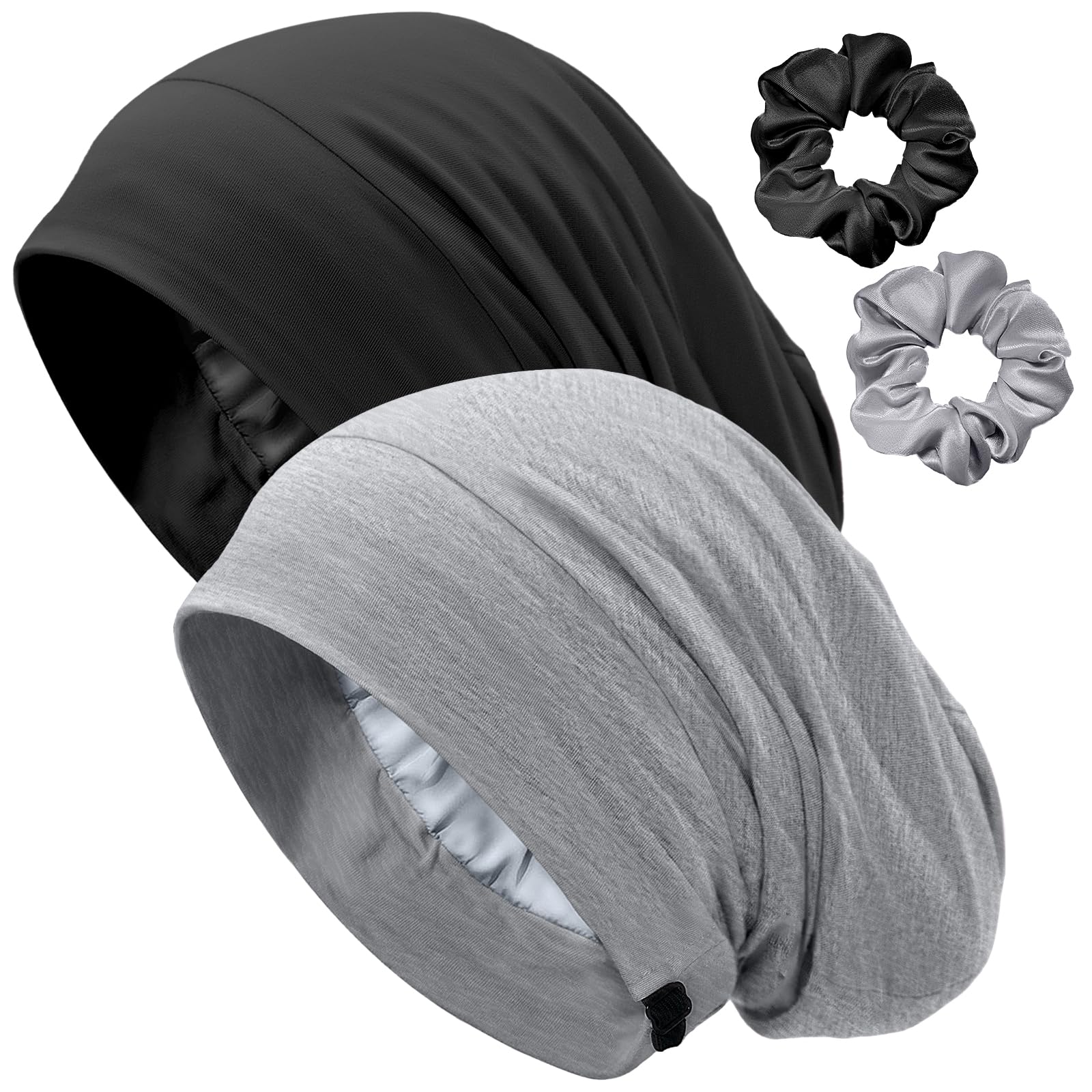 Choshion satin-lined bonnet sleep cap with adjustable fit for comfortable overnight wear