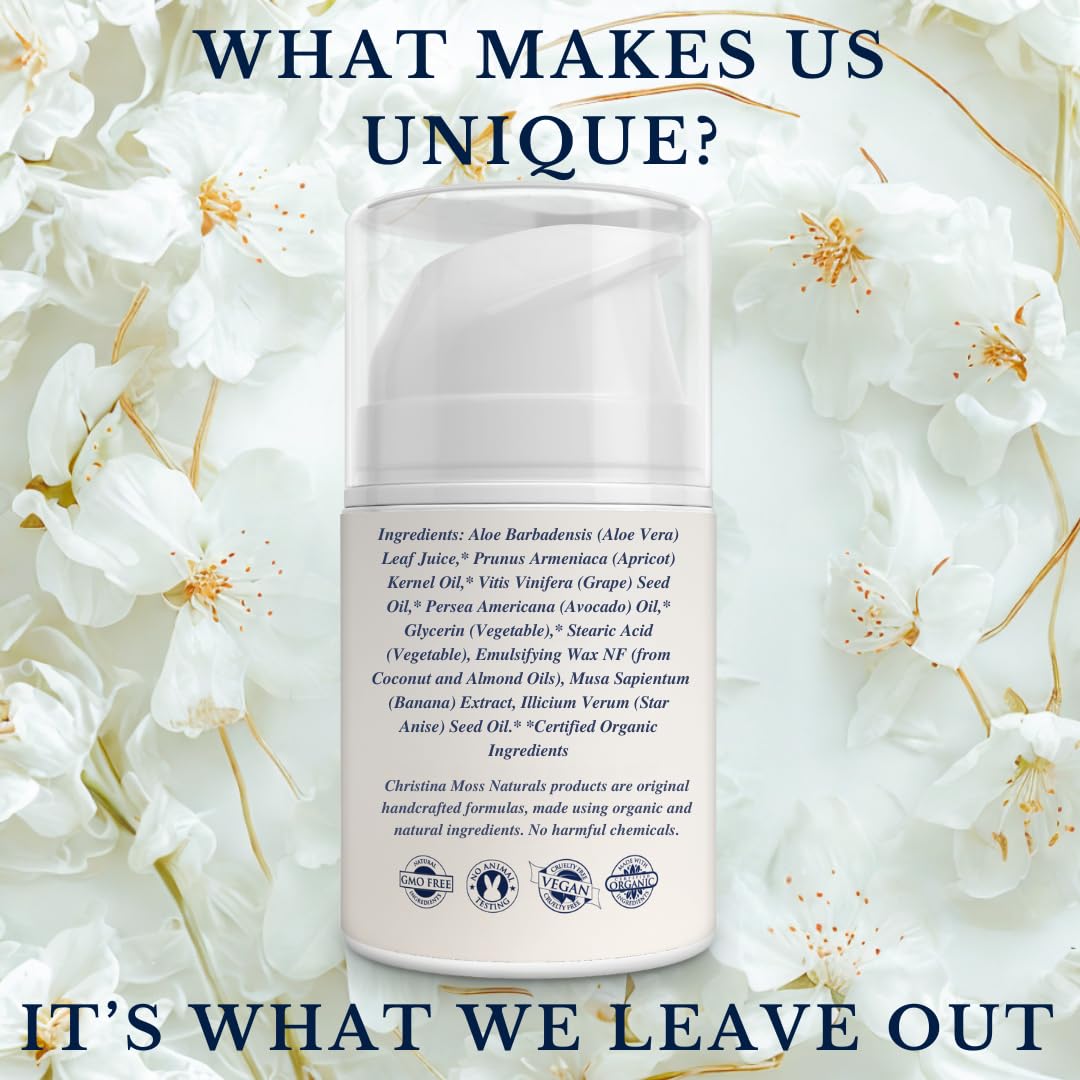 Christina Moss Naturals Original crème texture satinée, application fluide et sensation veloutée sur la peau.
