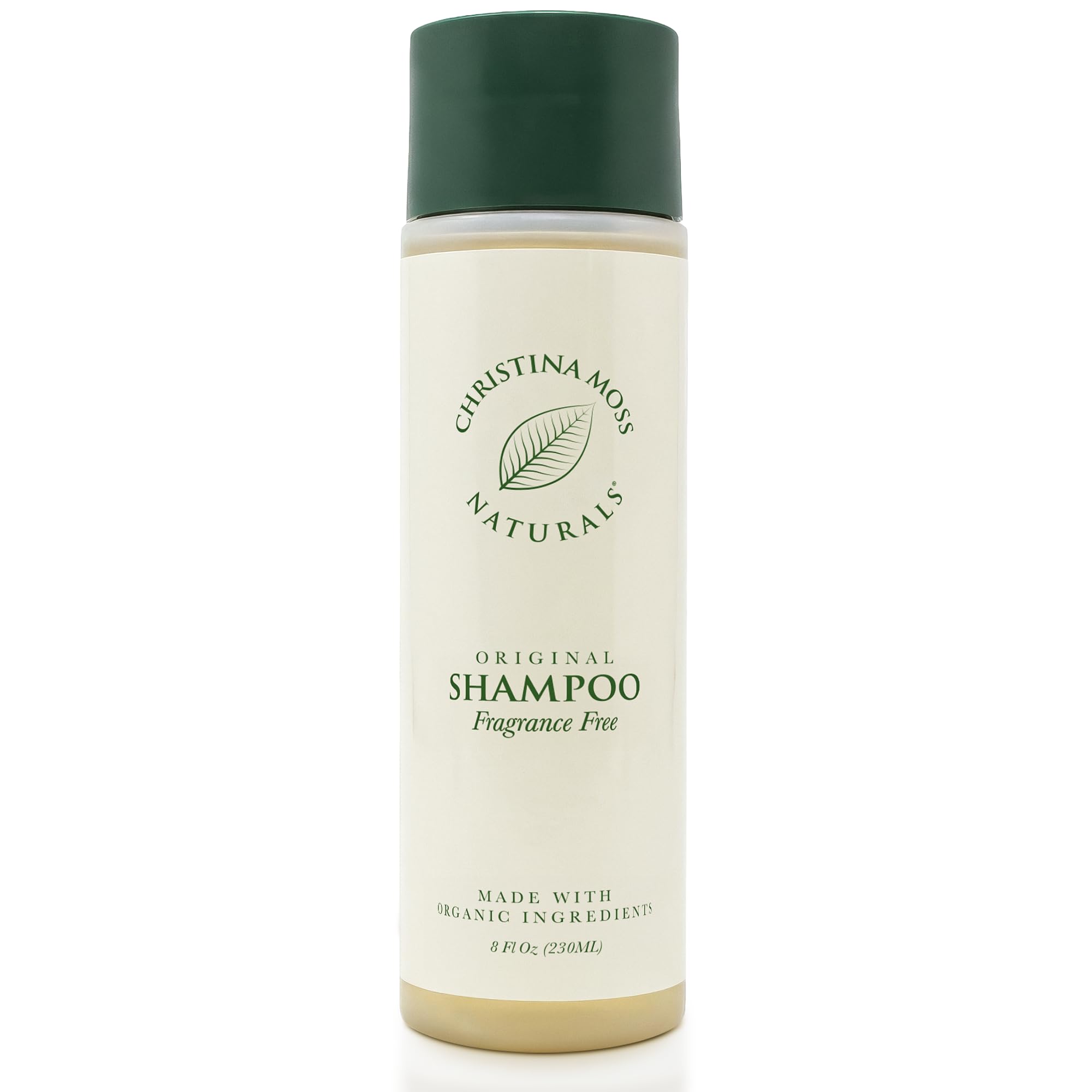 Christina Moss Naturals Shampoing bouteille: emballage épuré et usage quotidien sans produits agressifs