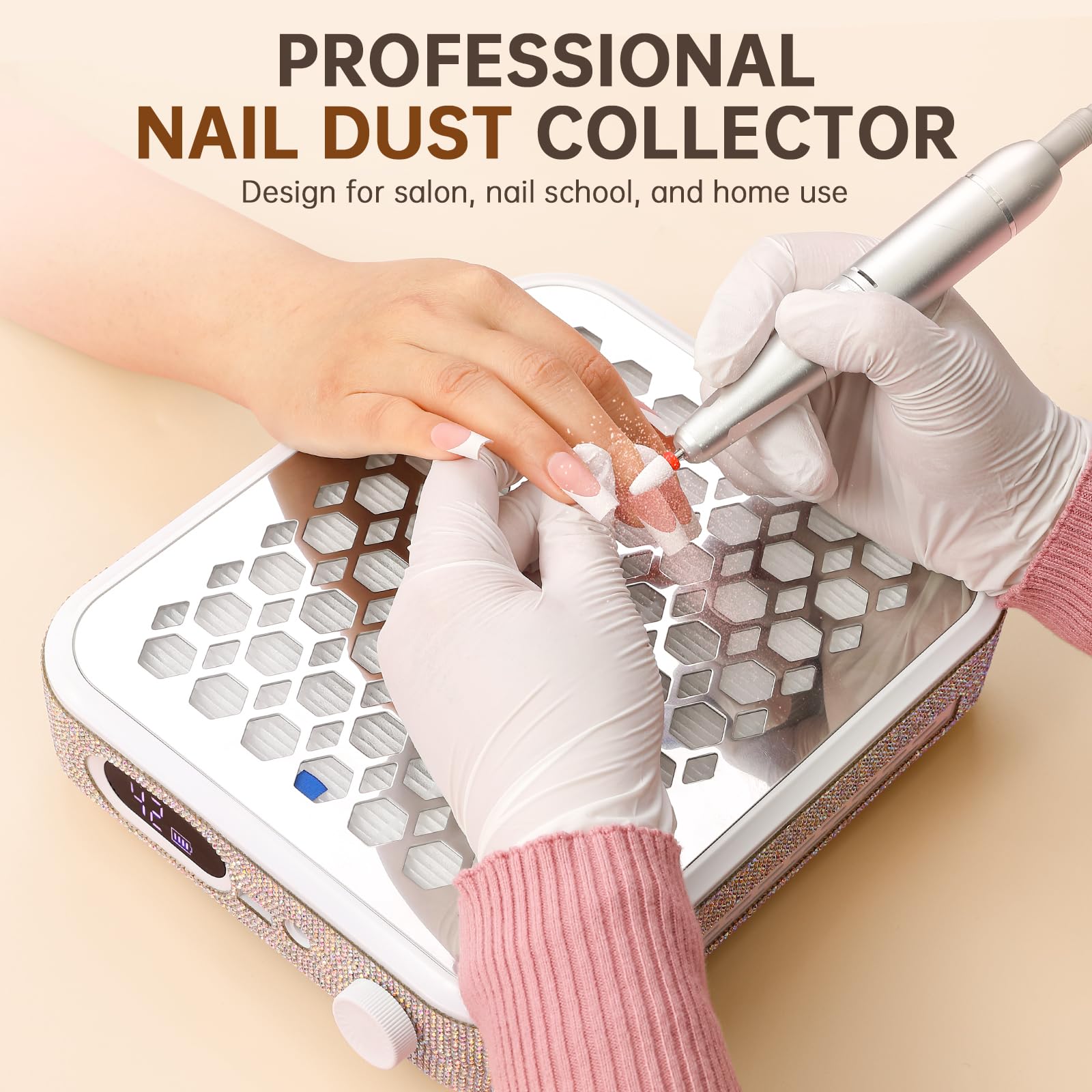 CHRISTINE SHELLY aspiration puissante réglable pour ongles.
