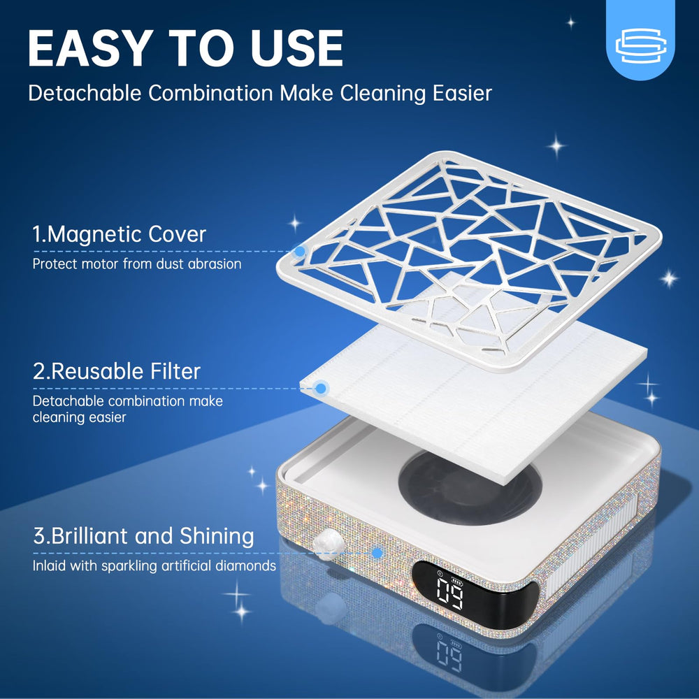 CHRISTINE SHELLY collecteur poussière pour ongles – filtre intelligent réutilisable