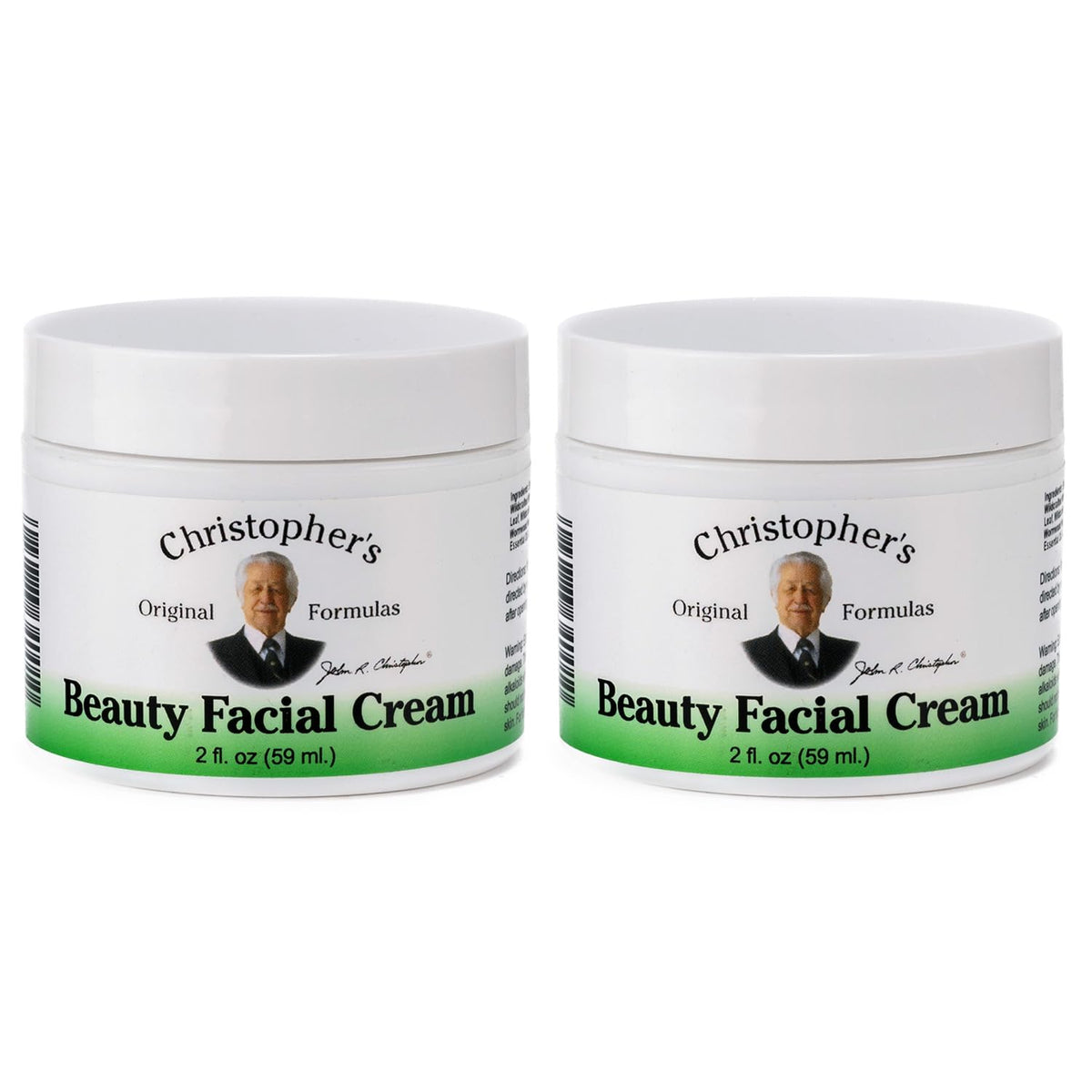 Pot de crème visage Christopher's Original Formulas, hydratation nourrissante pour peaux sèches.