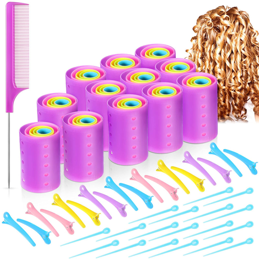 Chuangdi 141 pièces rouleaux-coiffants, ensemble polyvalent pour boucles sans chaleur