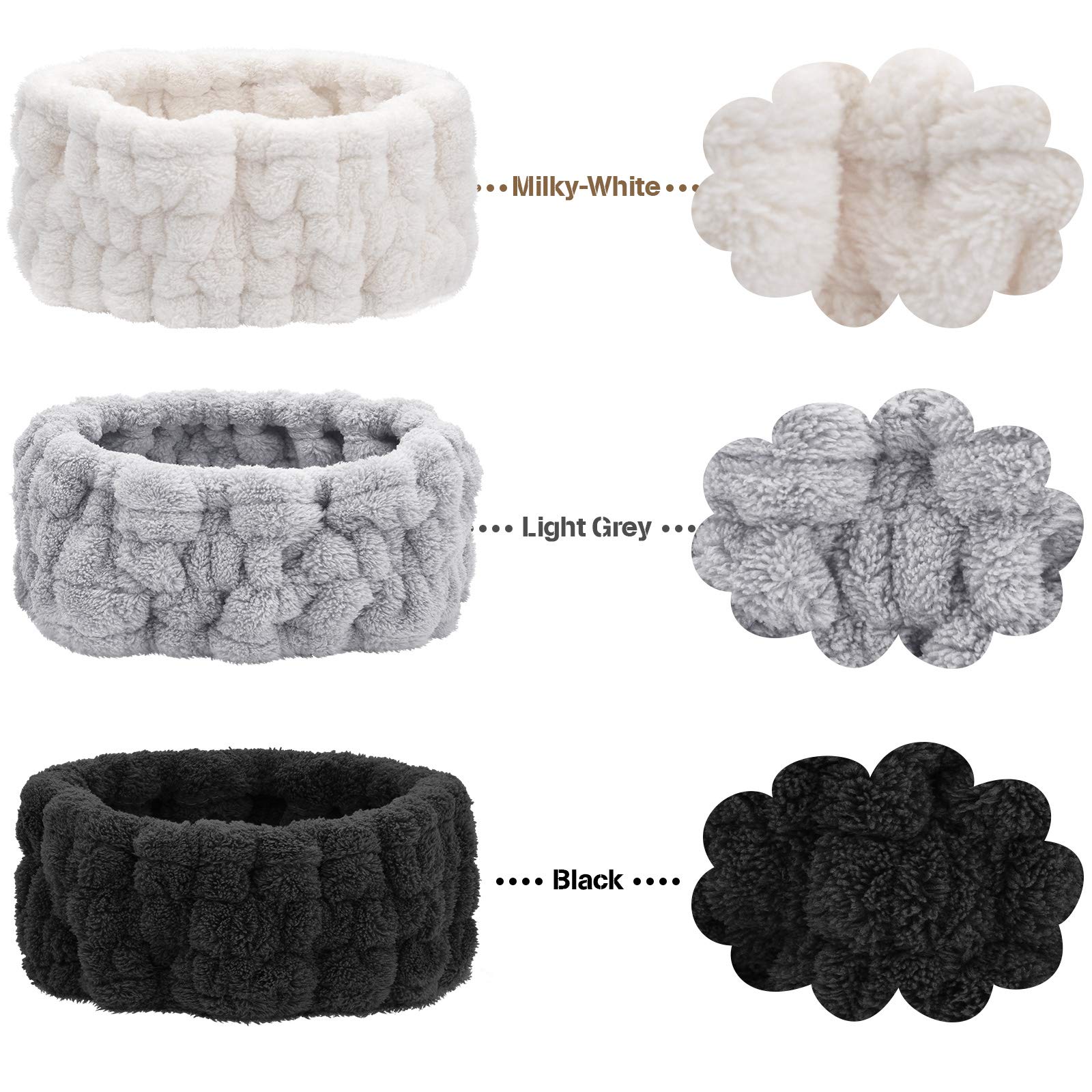 Chuangdi bandeau spa blanc: ensemble doux pour visage
