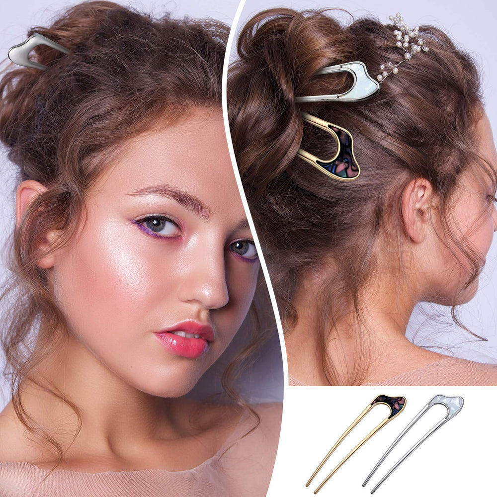 Chuangdi, epingle en U design simple, adaptée aux longs et moyens.