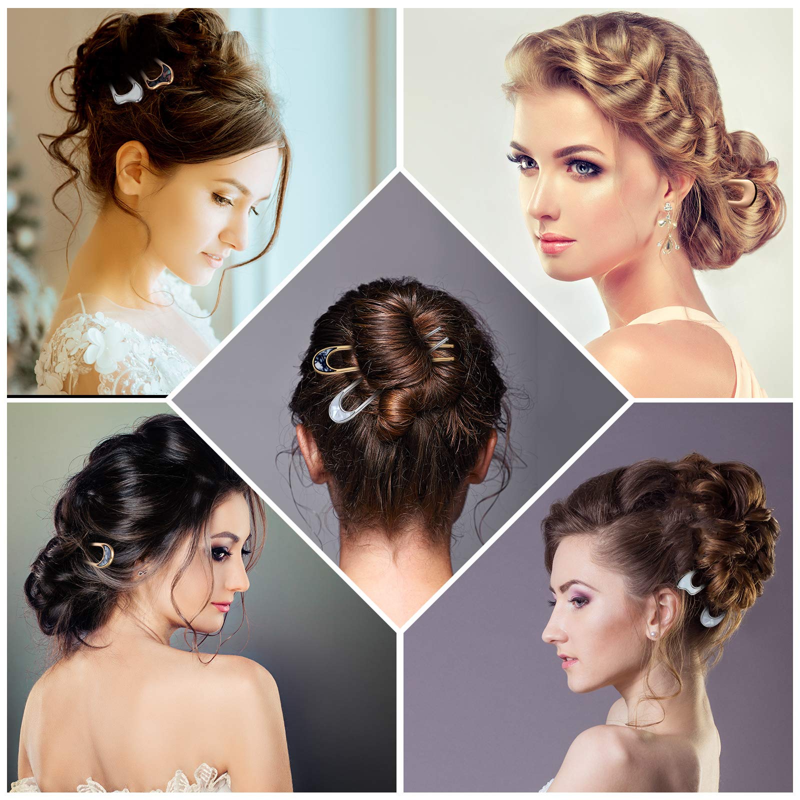 Épingle Chuangdi en U motifs mignons, brillant pour fêtes et looks décontractés.