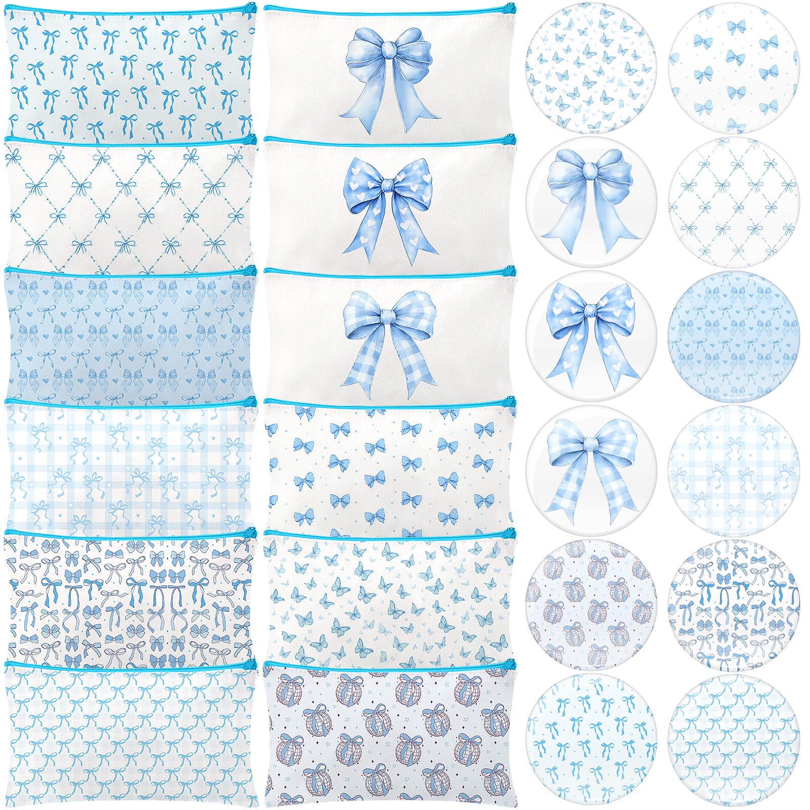 Miroir compact Chunful bleu coquette pour retouches rapides.