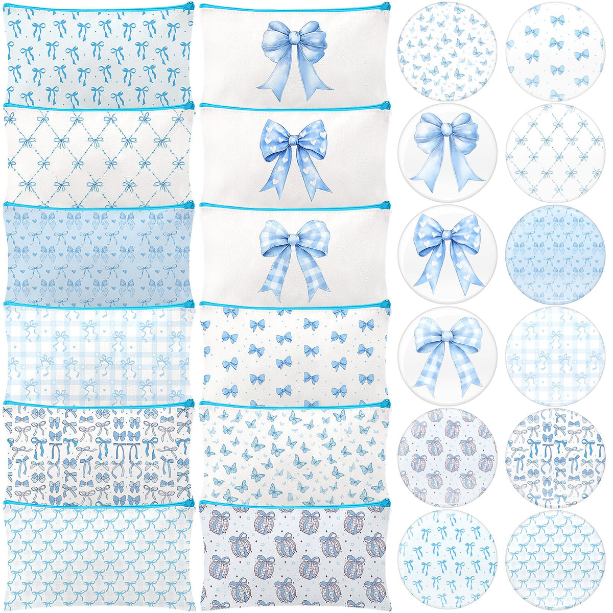 Miroir compact Chunful bleu coquette pour retouches rapides.