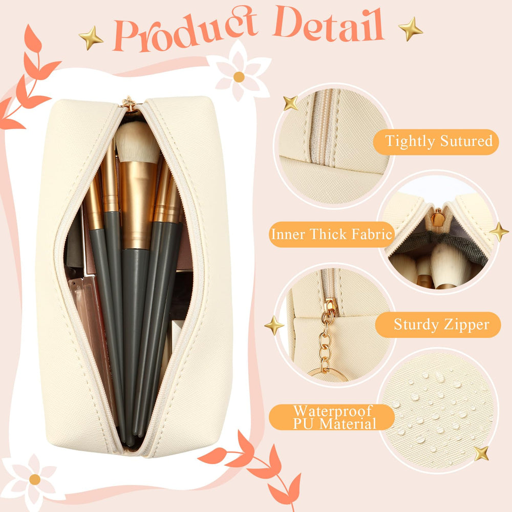 Chunful sac-maquillage compact beige: taille 17x7x10,5 cm pour voyager léger.