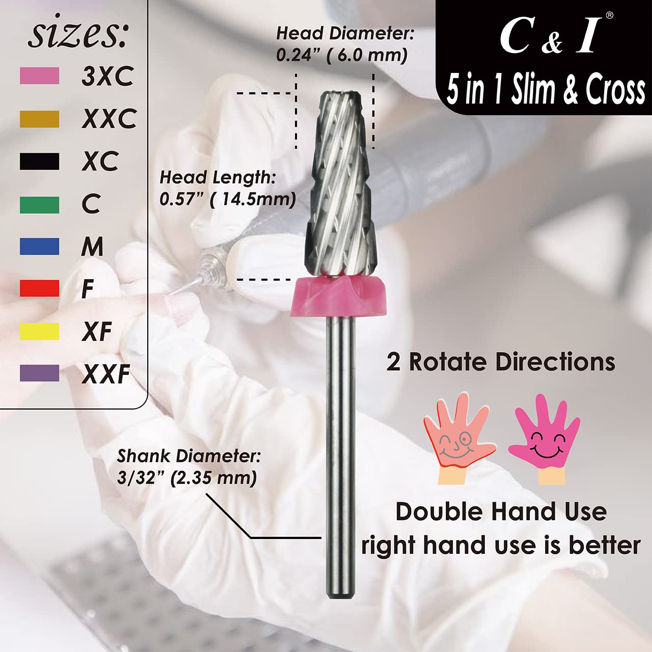 Fraise C & I queue 3-32 pouces robuste et durable