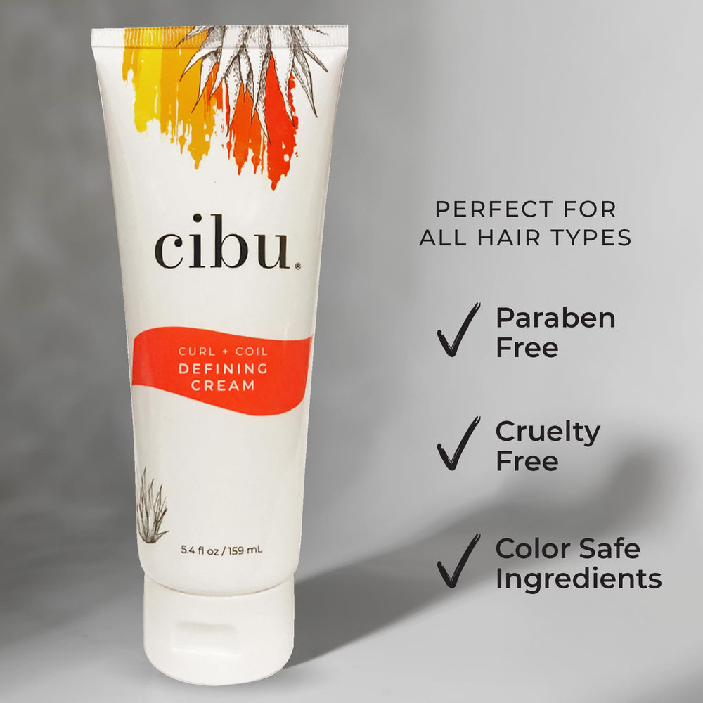 CIBU Crème Définissante Boucles – application sur cheveux humides, douceur et hydratation.
