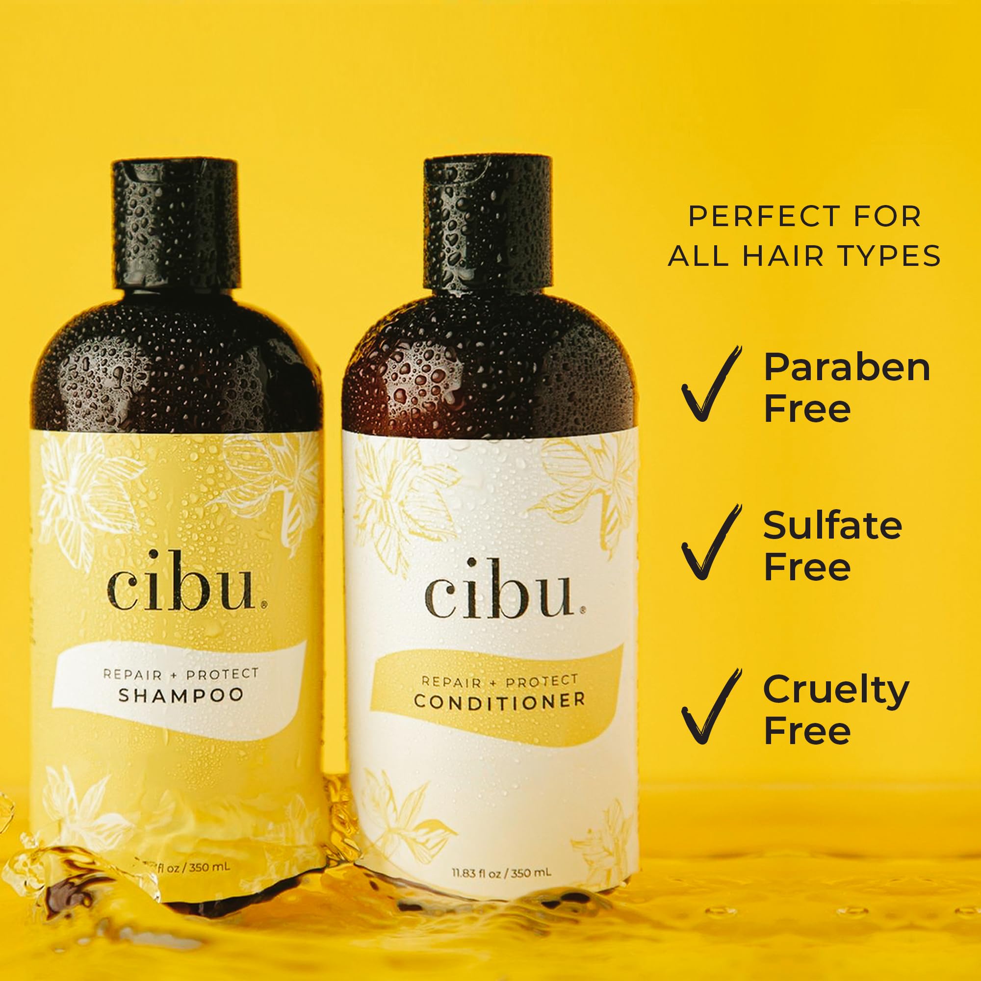 Shampoing CIBU Repair + Protect – mousse lavante qui démêle en douceur