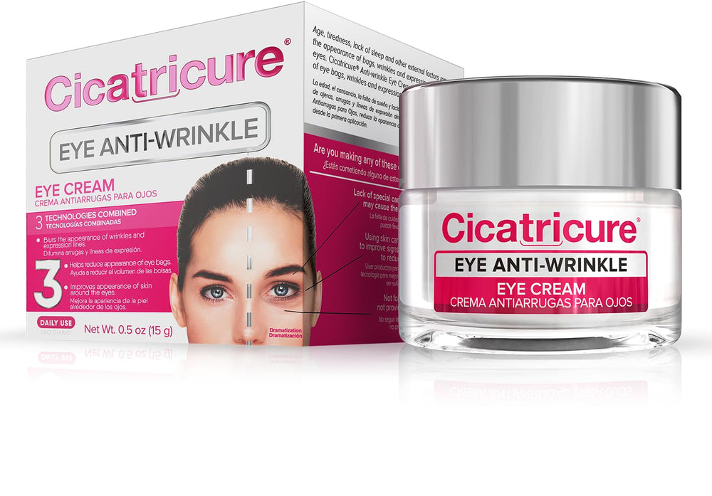 Cicatricure bouteille gel-crème yeux, effet frais hydratant et lisser ridules.