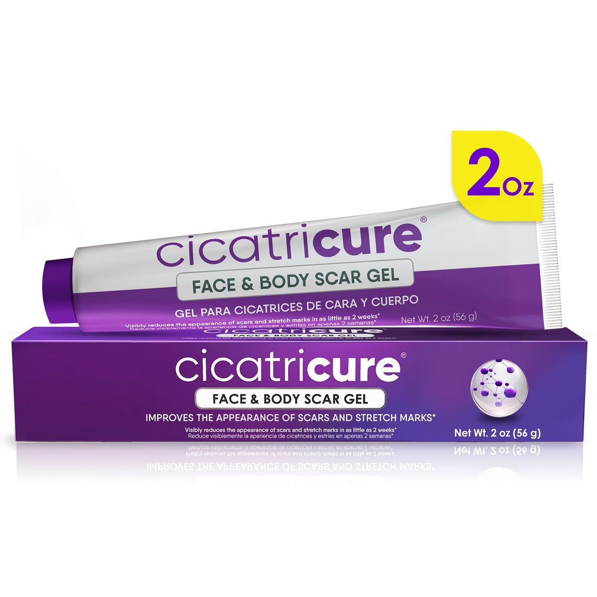 Cicatricure Gel Avancé sur le visage, hydratation légère et texture améliorée.