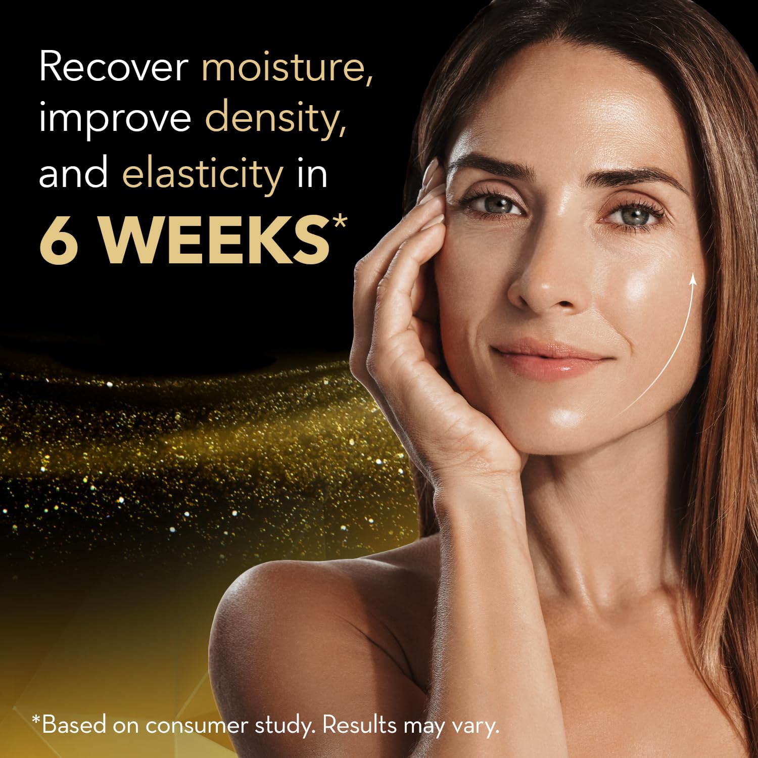 Crème nuit Cicatricure Gold Lift, application apaisante et hydratante nocturne.